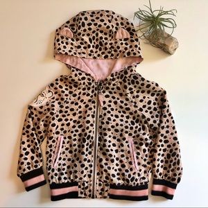 Toddler girls bomber jacket cheetah print 2T